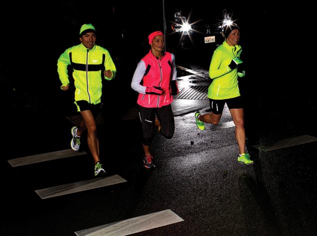 A running group at night