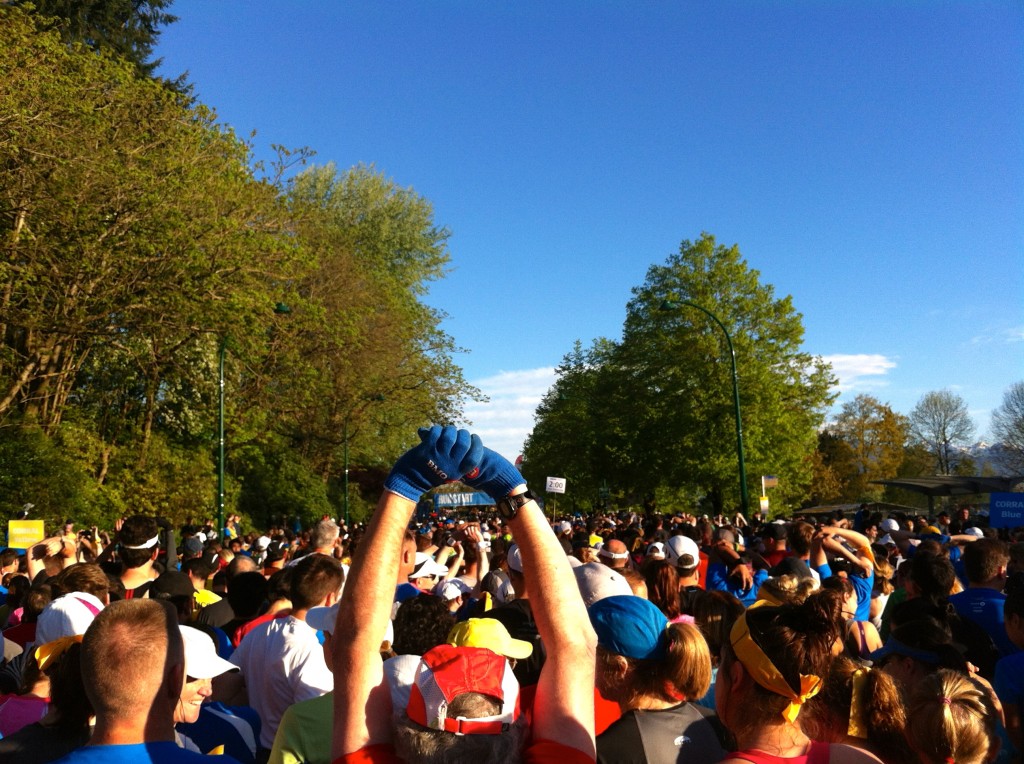 Start corral at the BMO Vancouver Half Marathon