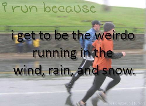 weirdos running in the rain