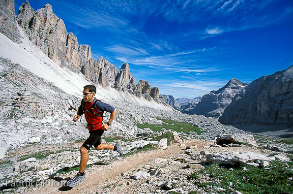 Dean Karnazes trail running in the Italian Dolomites