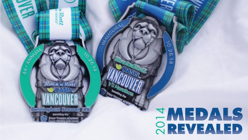 The Rock 'N Roll Vancouver 2014 Finisher medals