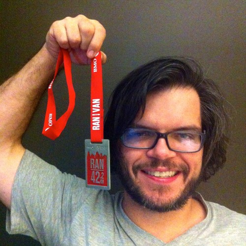 Yuri with 2014 BMO Vancouver Finishers Medal